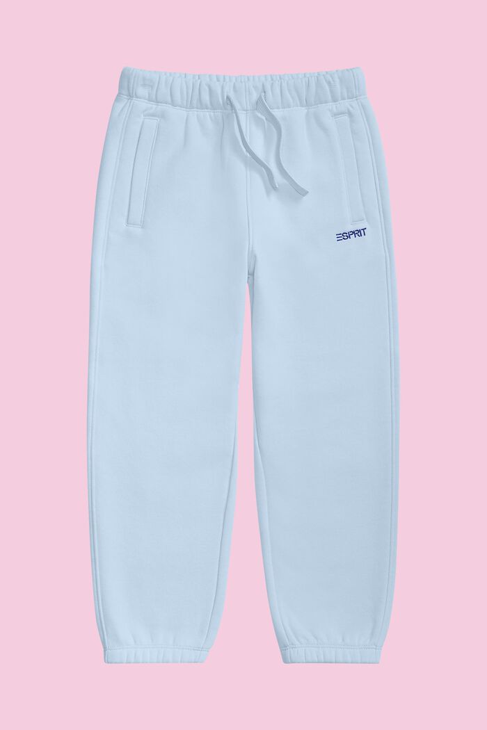 Pantaloni da ginnastica con logo in misto cotone, PASTEL BLUE, detail image number 1