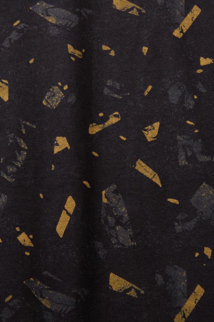 T-shirt in cotone con stampa allover, BLACK, detail image number 5
