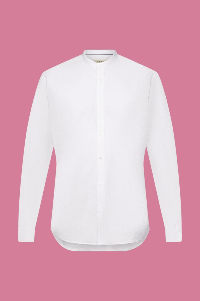 Camicia Slim Fit strutturata con colletto alto, WHITE, detail image number 6