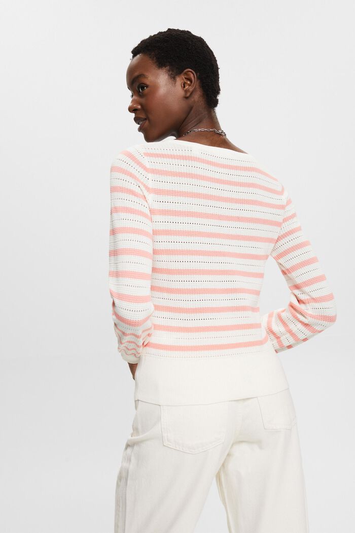 Pullover in cotone pointelle, NEW OFF WHITE, detail image number 3