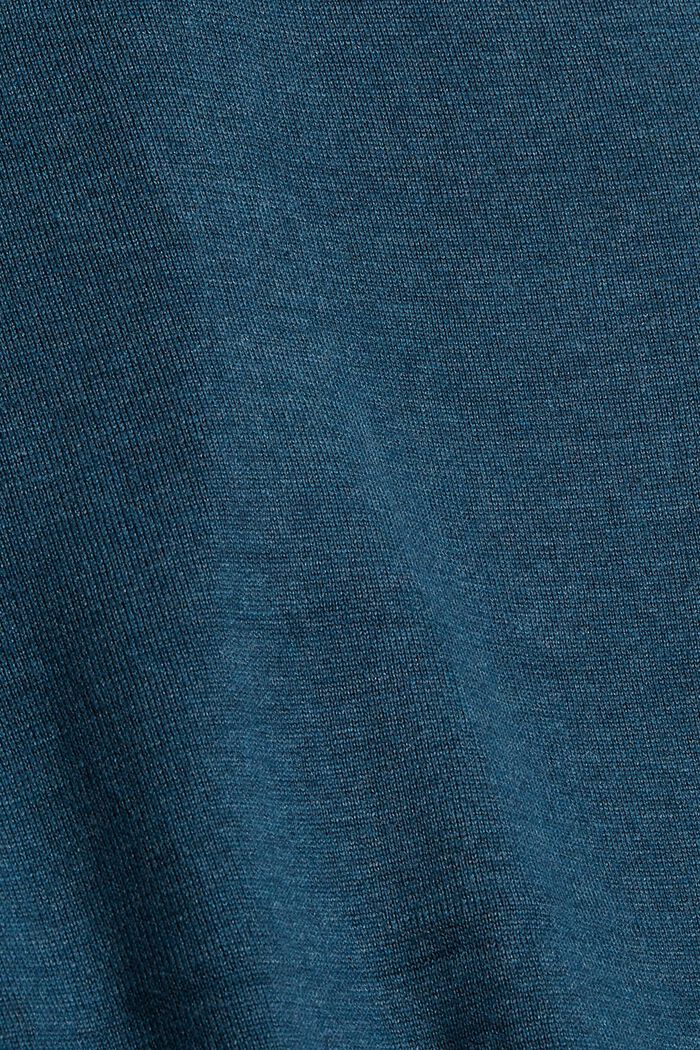 Cardigan con tasche, 100% cotone biologico, PETROL BLUE, detail image number 4