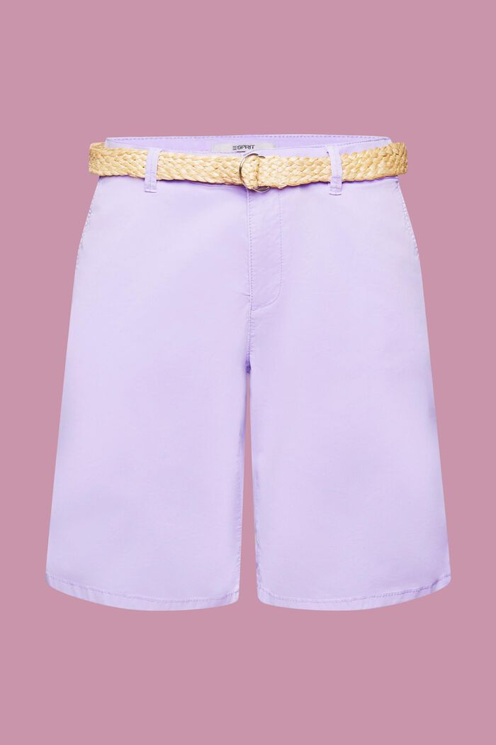 Shorts con cintura intrecciata in rafia, PURPLE, detail image number 7
