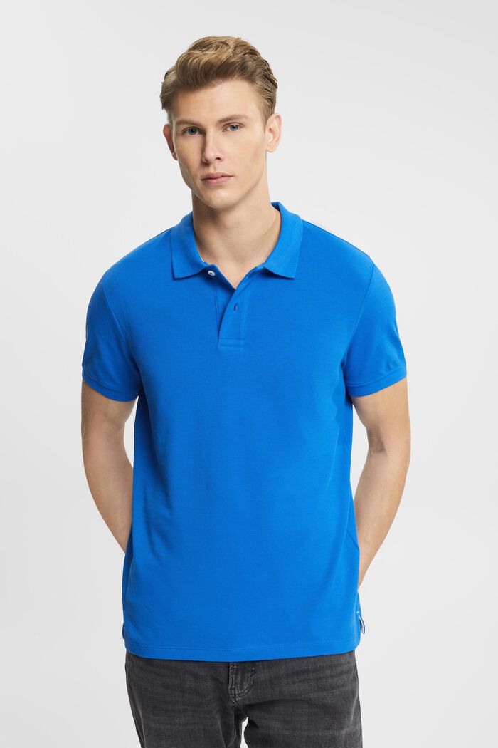 Camicia polo slim fit, BLUE, detail image number 0