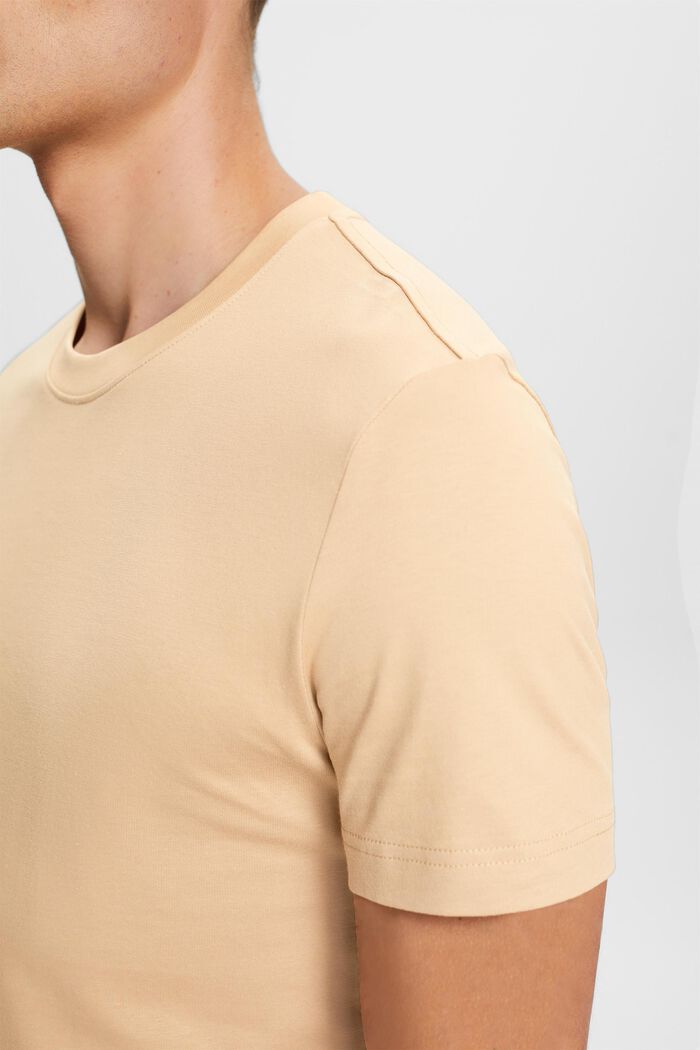 T-shirt girocollo in jersey di cotone Pima, BEIGE, detail image number 2