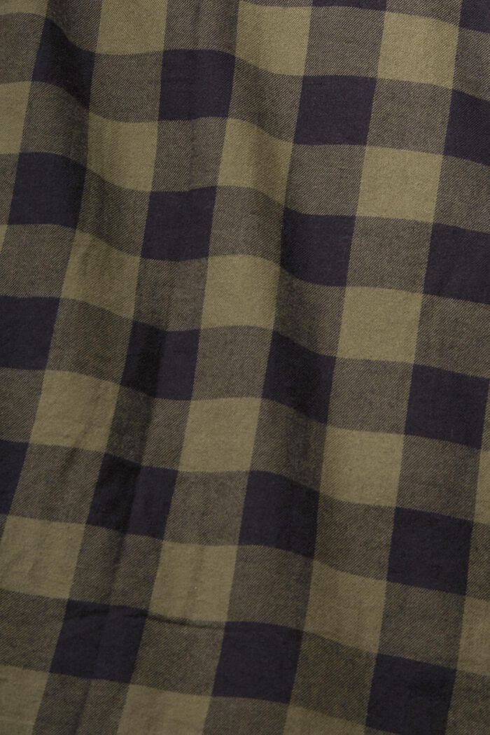 Camicia di flanella a quadri vichy, realizzata in cotone sostenibile, KHAKI GREEN, detail image number 1