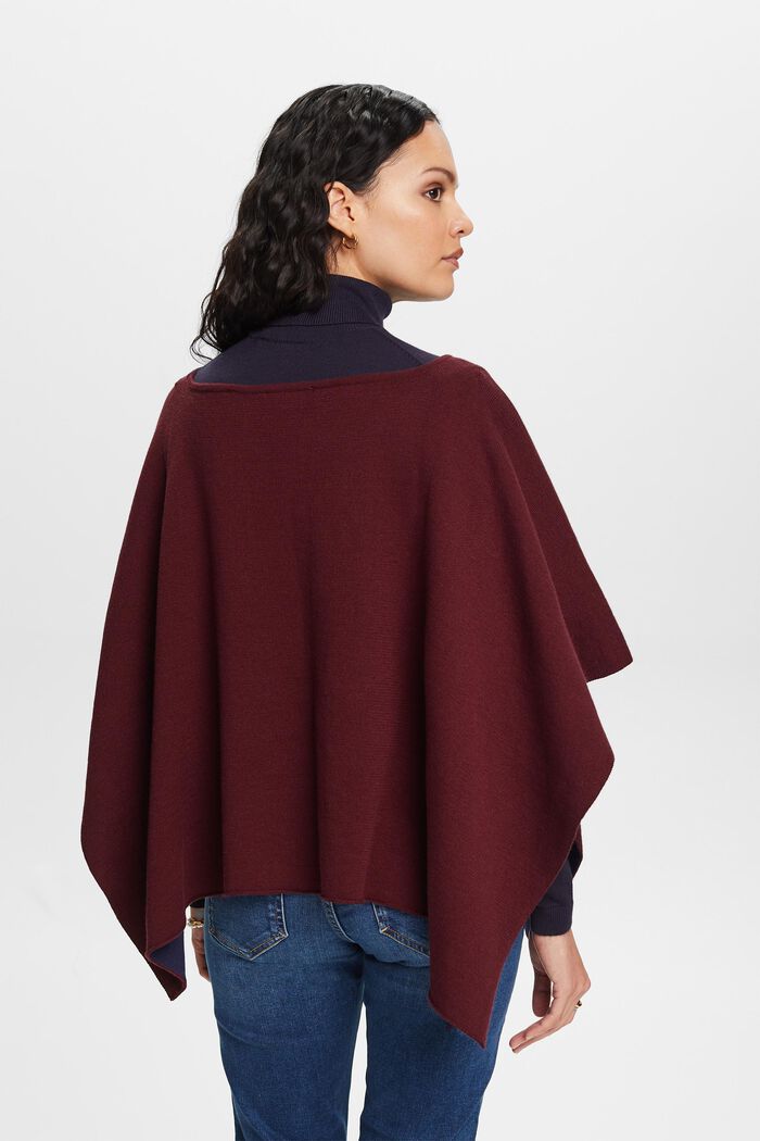 Riciclato: poncho double face, AUBERGINE, detail image number 2