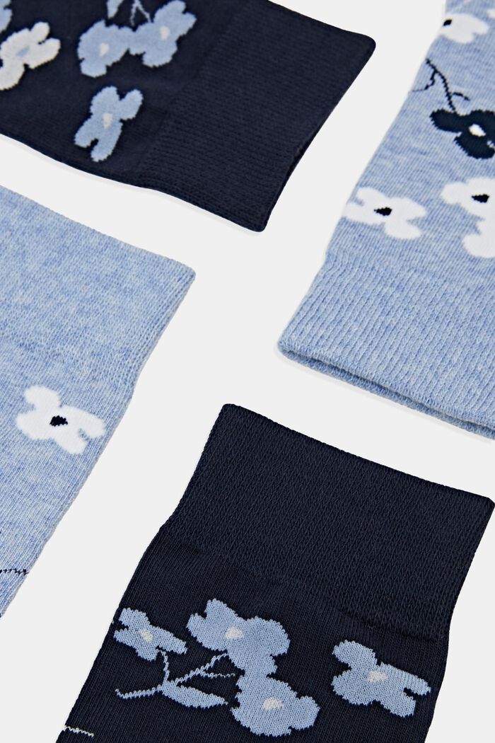 Calzini in maglia chunky stampati confezione da 2, LIGHT BLUE/NAVY, detail image number 1