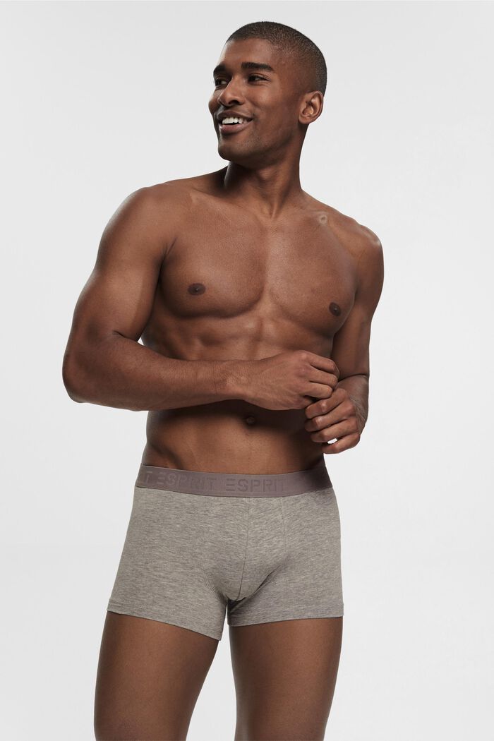 Shorts da uomo corti in cotone elasticizzato, confezione multipla, GREY, detail image number 2