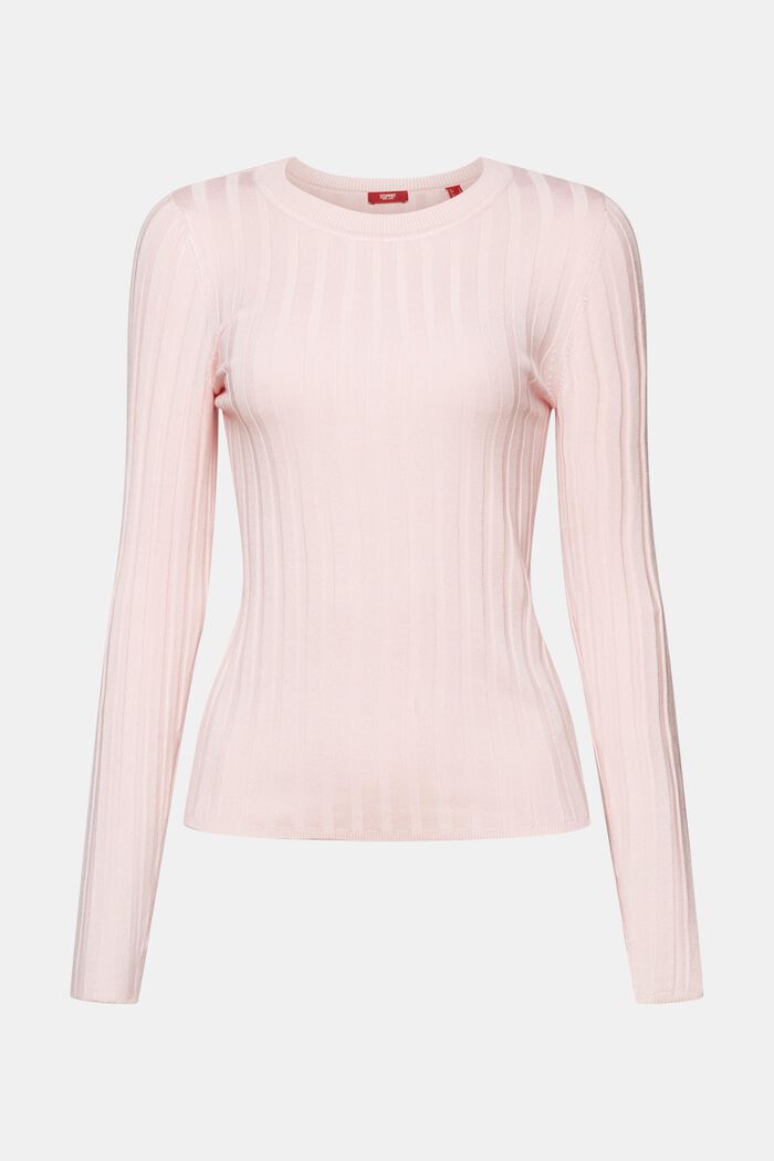 Pullover in maglia a coste, PASTEL PINK, detail image number 6