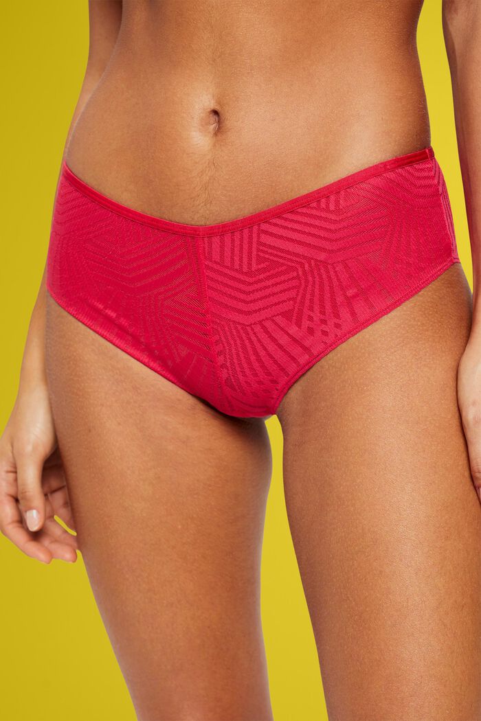 Shorts a culotte brasiliana in pizzo, PINK FUCHSIA, detail image number 2
