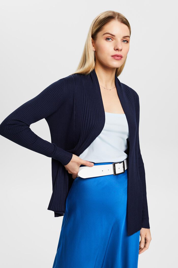 Cardigan in maglia a coste, NAVY, detail image number 0