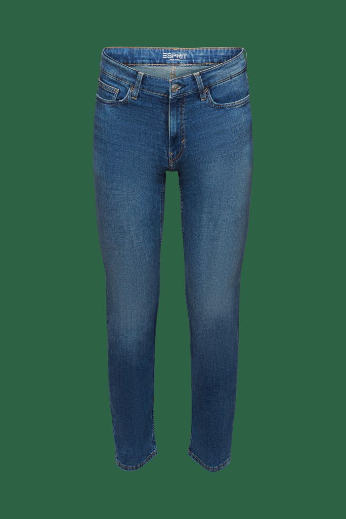 Jeans Slim Fit a vita media, BLUE MEDIUM WASHED, detail image number 8