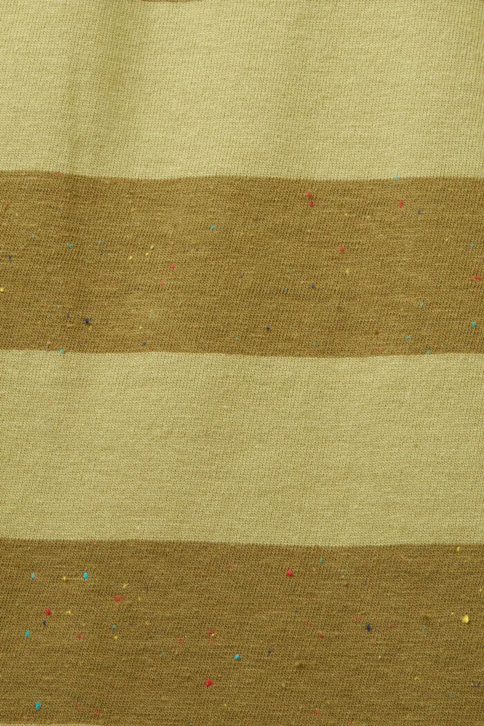 T-shirt a righe in filato a neps, OLIVE, detail image number 5