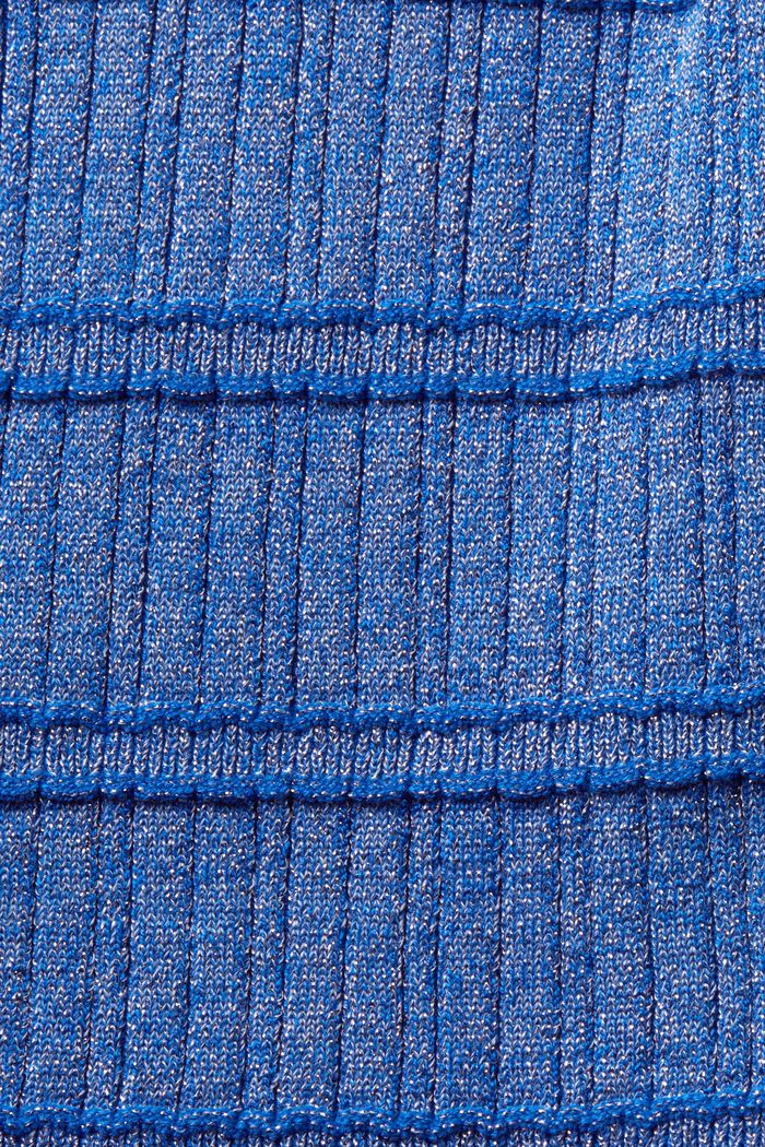 Pullover senza maniche con collo a lupetto in lamé, BRIGHT BLUE, detail image number 4