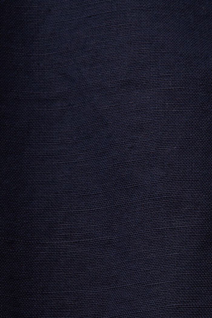 Pantaloncini con cintura da annodare, misto cotone e lino, NAVY, detail image number 6