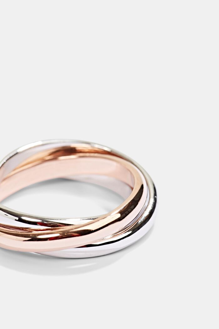 Tris di anelli in argento sterling, ROSEGOLD, detail image number 1