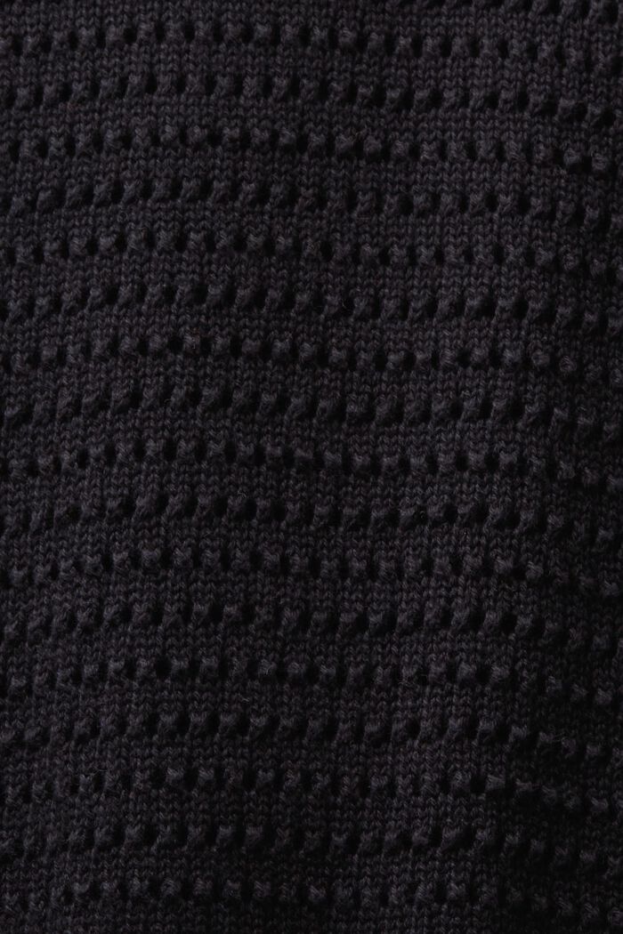 Pullover in mesh a manica corta, BLACK, detail image number 5