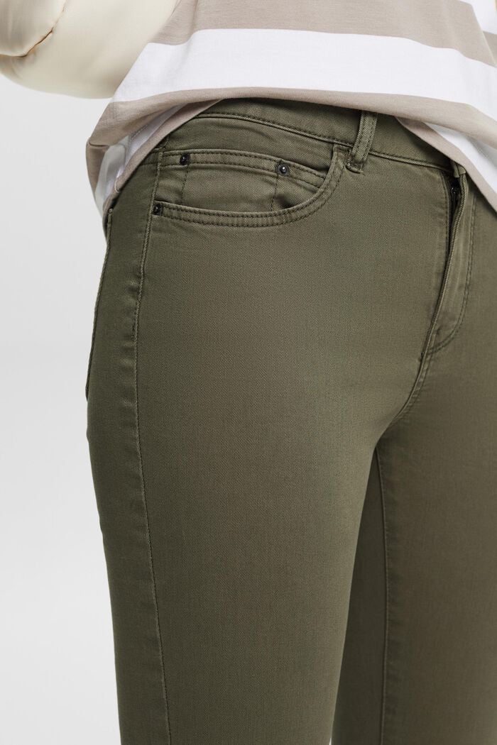 Pantaloni stretch con cotone biologico, DARK KHAKI, detail image number 3