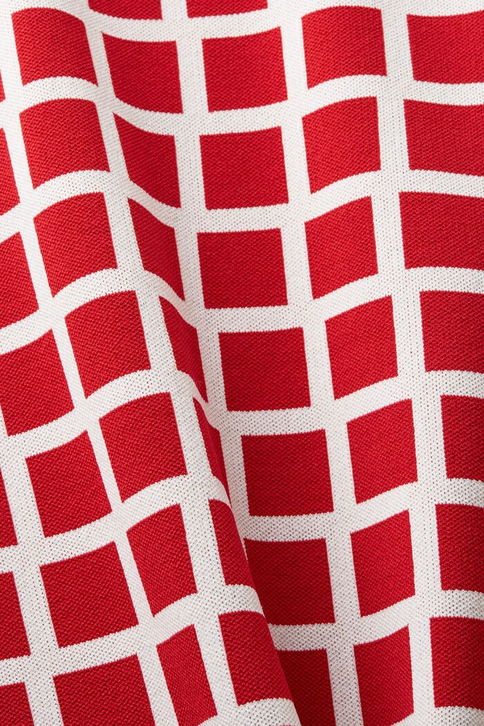 Gonna midi in maglia jacquard con logo, DARK RED, detail image number 5