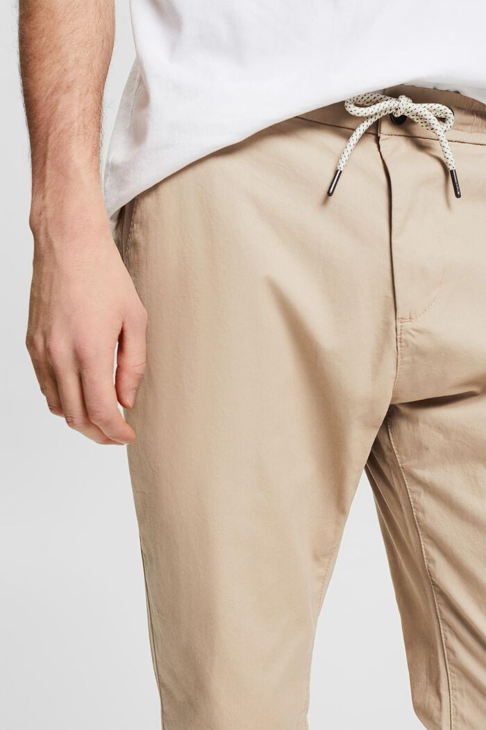Pantaloni chino leggeri con coulisse con cordoncino, LIGHT BEIGE, detail image number 0