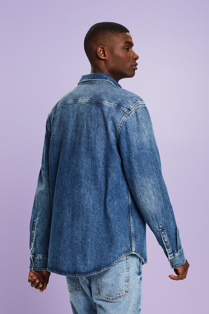 Camicia di jeans a maniche lunghe, BLUE MEDIUM WASHED, detail image number 2