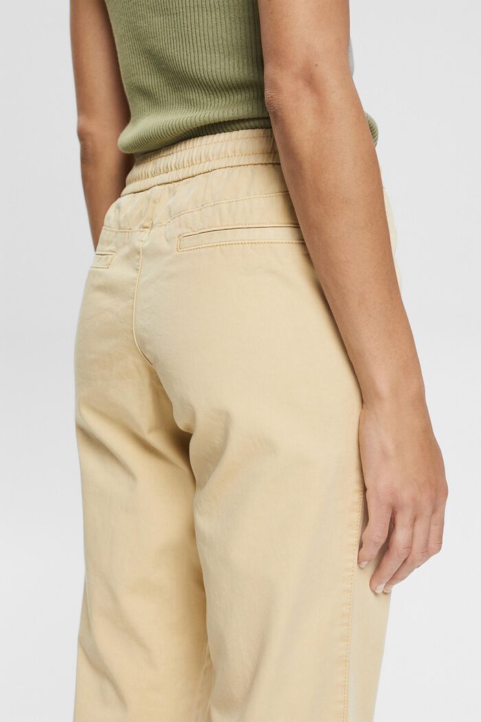Pantaloni con coulisse e cordoncino in cotone Pima, SAND, detail image number 5