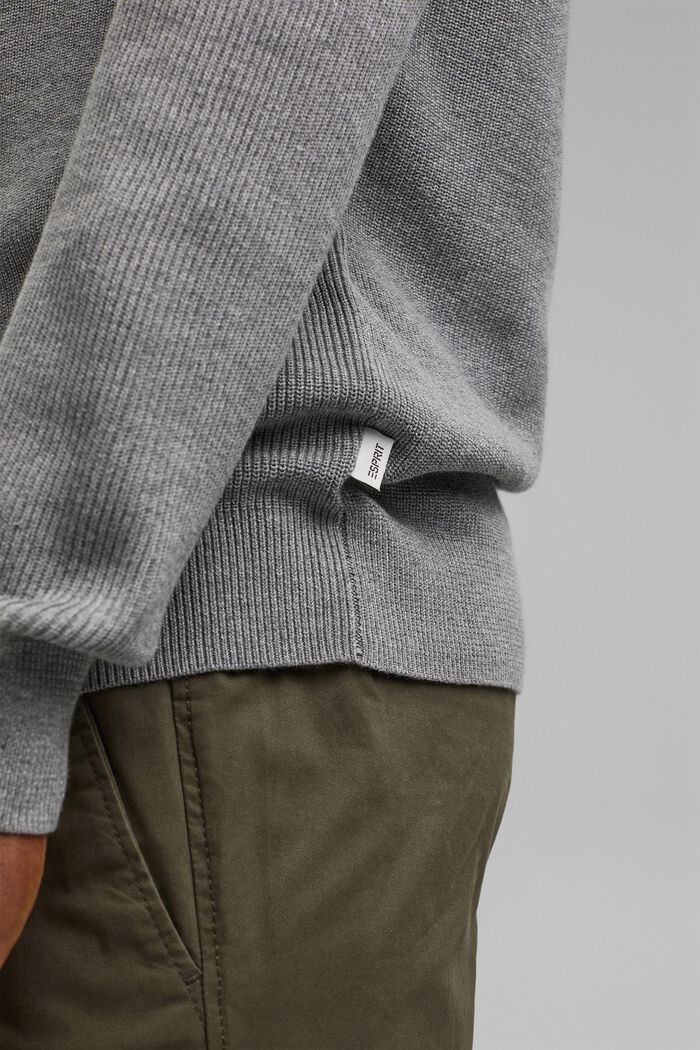Pullover girocollo, 100% cotone, MEDIUM GREY, detail image number 5