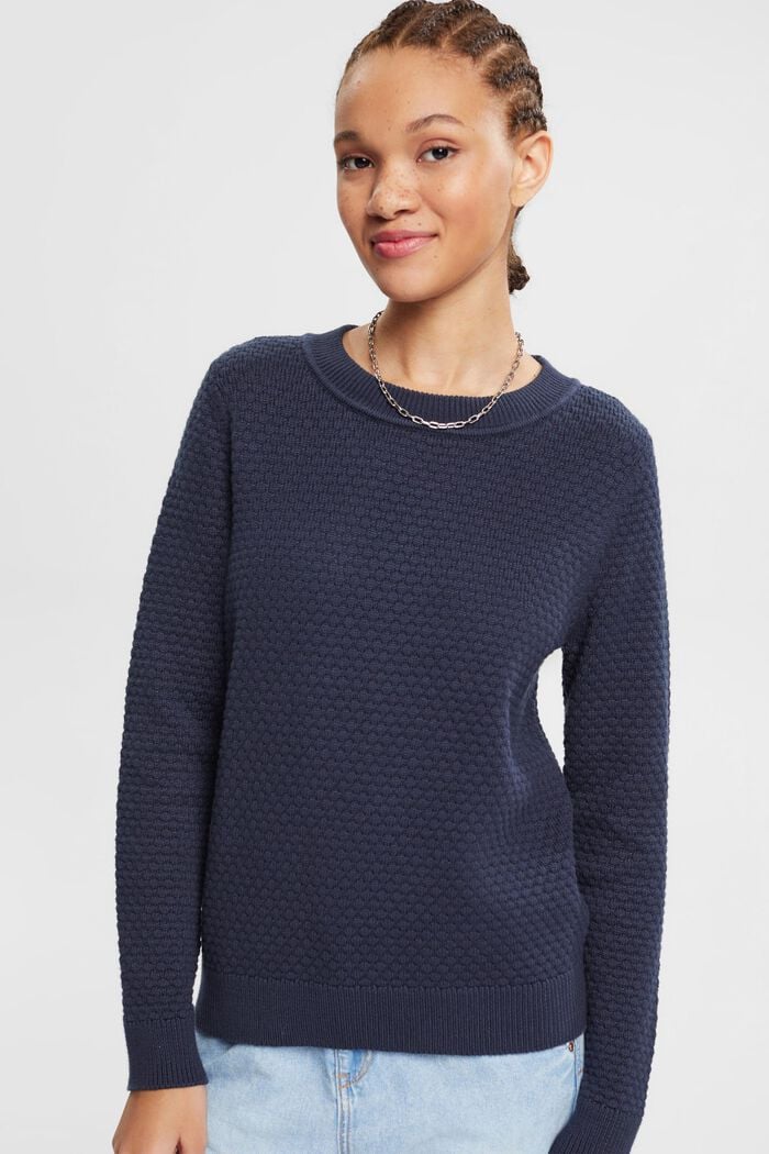 Pullover in maglia strutturata, NAVY, detail image number 1