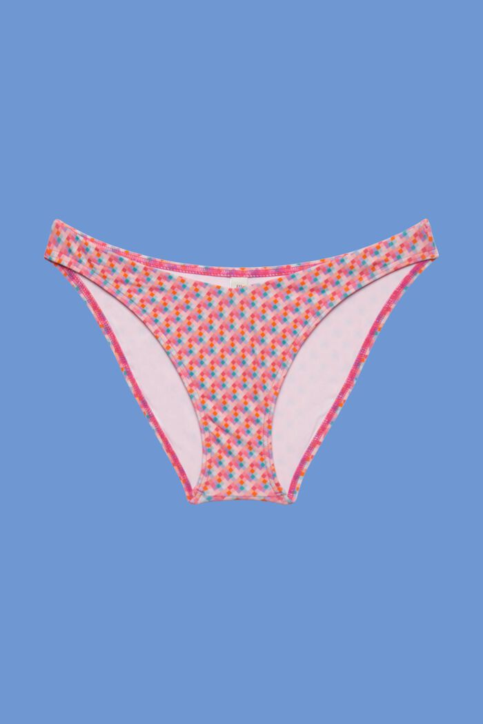 Slip mini da bikini con motivo geometrico, PINK FUCHSIA, detail image number 3