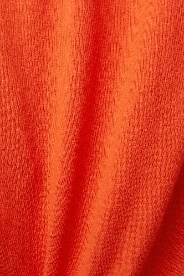 Cardigan lungo e leggero con lino, ORANGE RED, detail image number 5