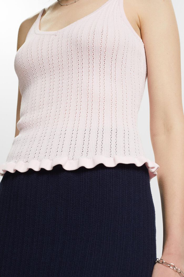 Canotta in maglia pointelle, LIGHT PINK, detail image number 3