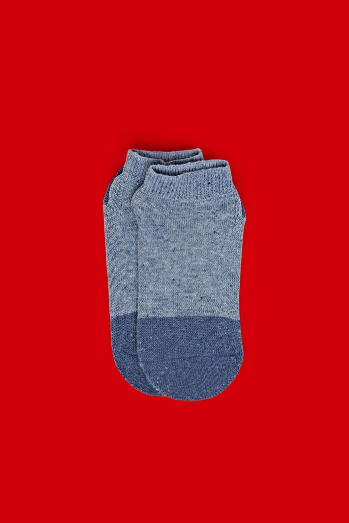 Calze corte antiscivolo, misto lana, BLUE SMOKE, detail image number 0