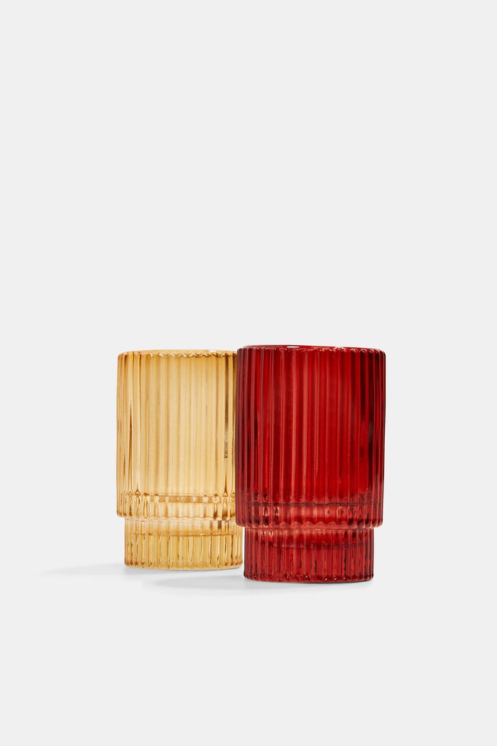 Set di 2 bicchieri portacandele colorati, RED, overview