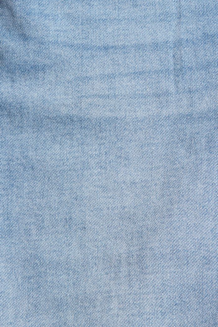 Shorts in denim di misto cotone biologico, BLUE LIGHT WASHED, detail image number 4