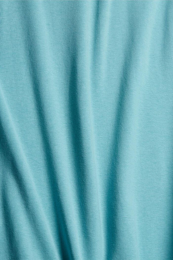 CURVY maglia a maniche lunghe in misto cotone biologico, TURQUOISE, detail image number 1