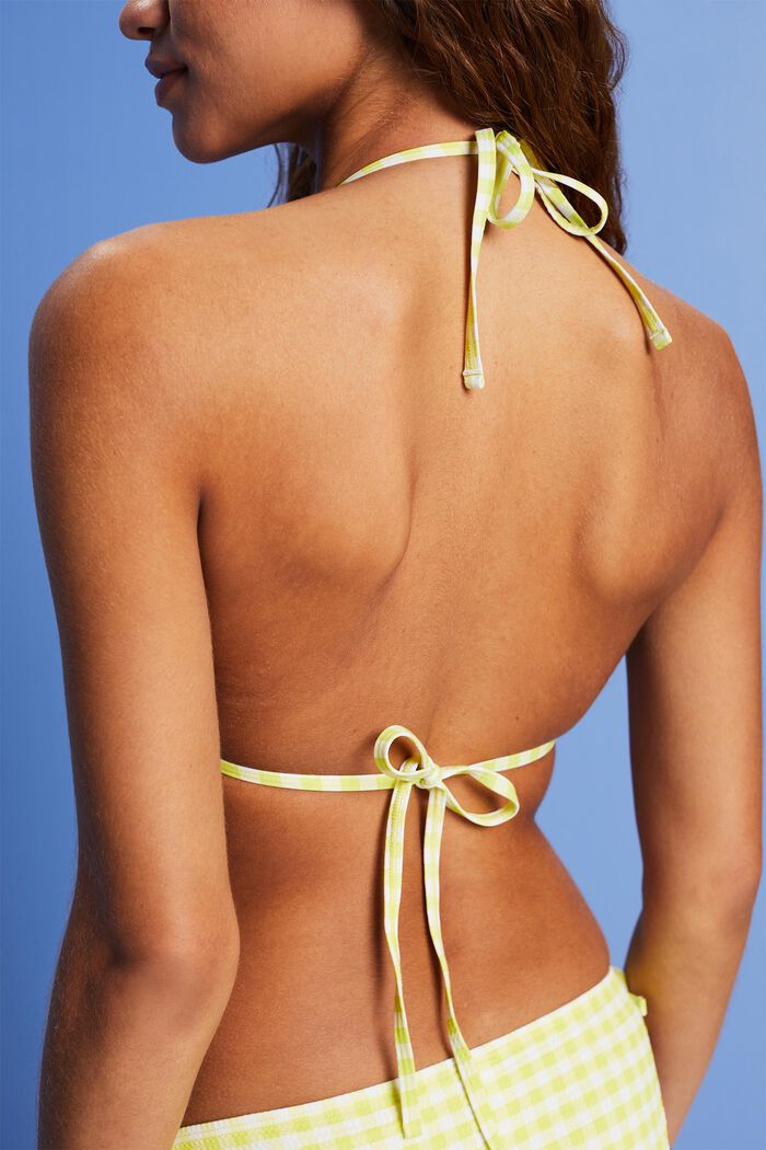 Reggiseno da bikini imbottito e con allacciatura al collo, LIME YELLOW, detail image number 3