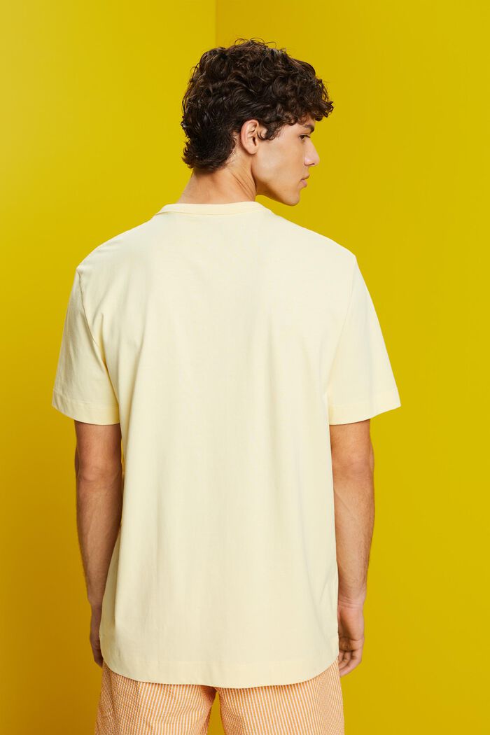 T-shirt in jersey con stampa sul petto, 100% cotone, LIGHT YELLOW, detail image number 3