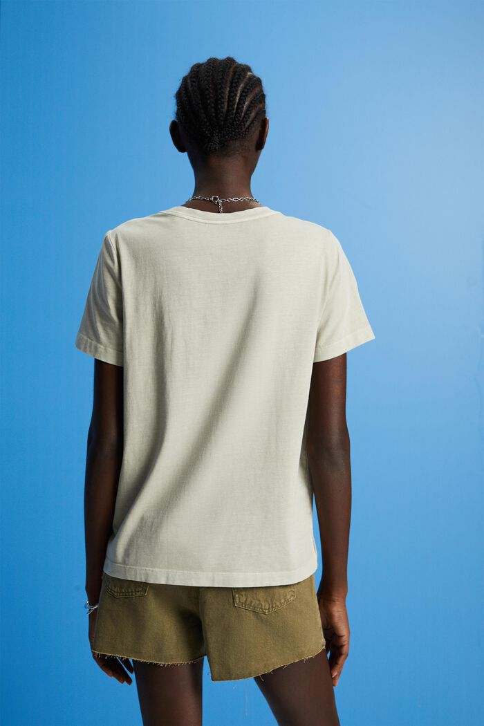 T-shirt in cotone misto, DUSTY GREEN, detail image number 3
