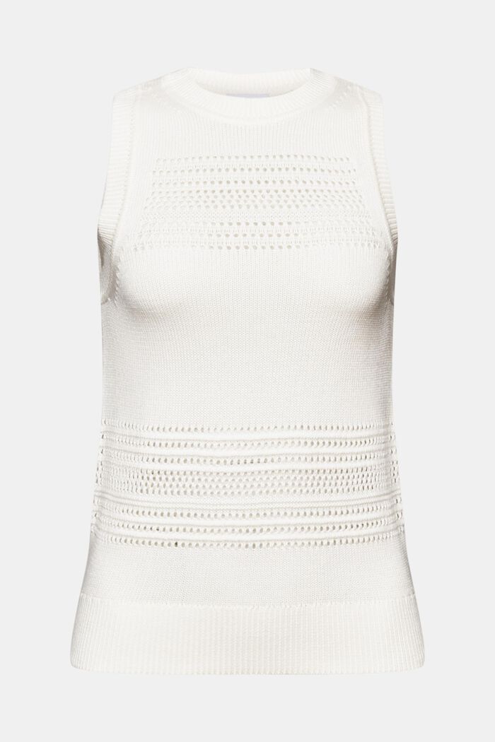Pullover in mesh senza maniche, OFF WHITE, detail image number 6