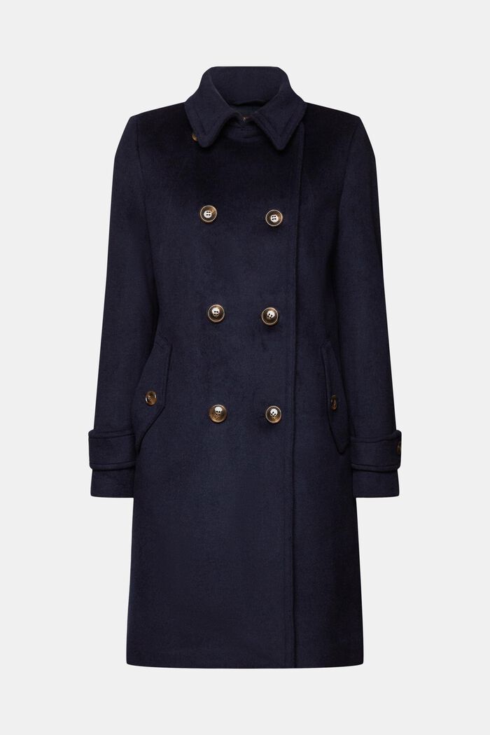 In materiale riciclato: Cappotto con lana, NAVY, detail image number 7