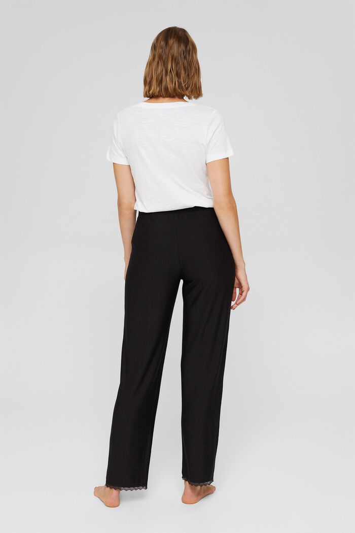 Pantaloni da pigiama con pizzo, LENZING™ ECOVERO™, BLACK, detail image number 3