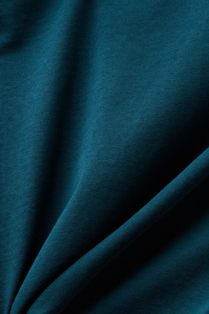 T-shirt in cotone con stampa, DARK TEAL GREEN, detail image number 5