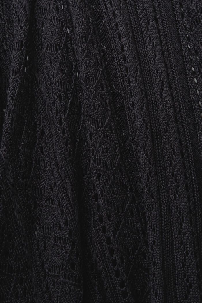 Poncio a uncinetto con lacci laterali, BLACK, detail image number 3