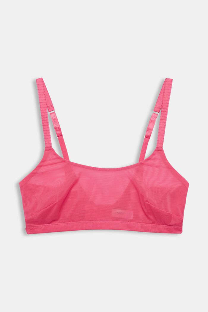 In materiale riciclato: bustier non imbottito in mesh, PINK FUCHSIA, detail image number 5