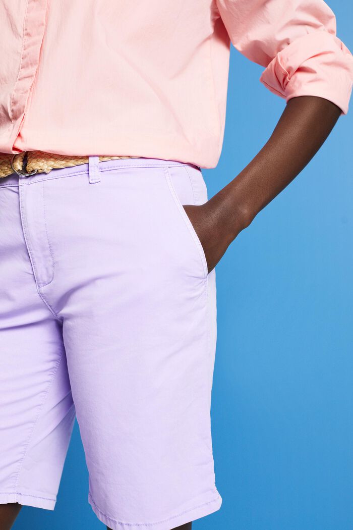 Shorts con cintura intrecciata in rafia, PURPLE, detail image number 2