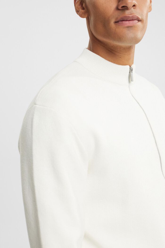 Cardigan con zip, OFF WHITE, detail image number 0