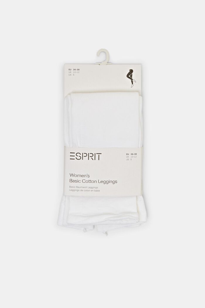 Leggings coprenti in misto cotone, WHITE, detail image number 0