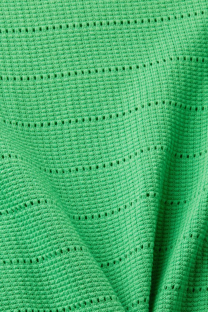 Pullover in cotone pointelle, GREEN, detail image number 4