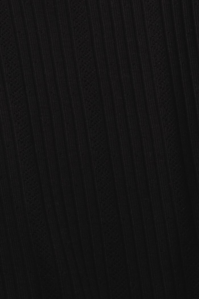 Camicia a coste in misto cotone, BLACK, detail image number 5