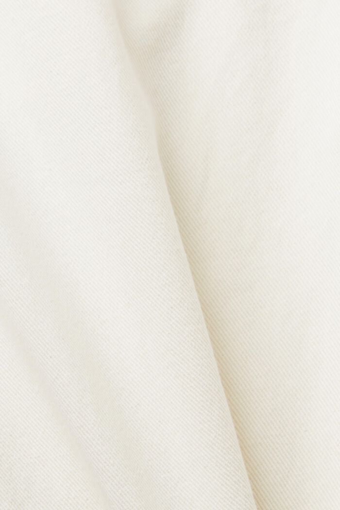 Pantaloni in twill a gamba larga, 100% cotone, OFF WHITE, detail image number 7
